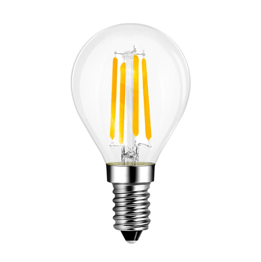 ECOLUX LED 4W E14 G45 Filament Bulb Warm White Dimmable, Vintage-Style LED Filament Lamp for Cozy Warm Lighting and Dimming Compatibility